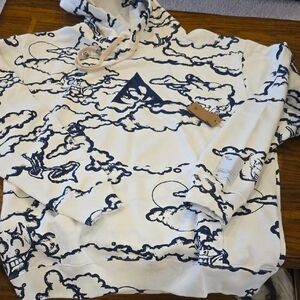 Wasted Collective Mens Monster Cloud Blue/White Hoodie Sz L NEW